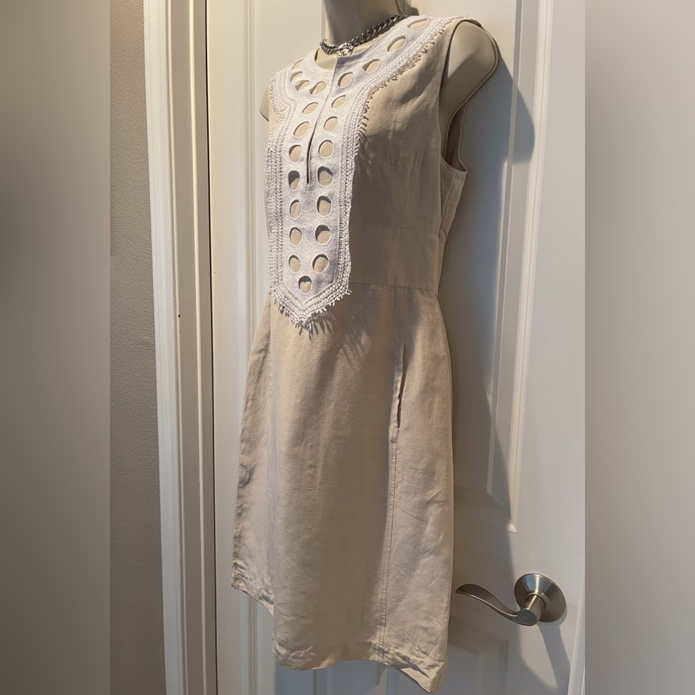 Tory Burch Dress Beige Sleeveless Dress Color Cream Tan casual